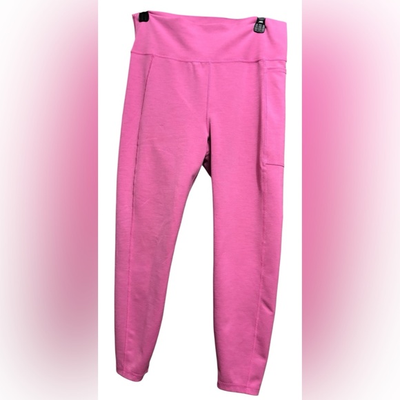 Sweaty Betty Pink High-Waisted Ribbed Leggings w/ Side Pocket Size L - Picture 2 of 5